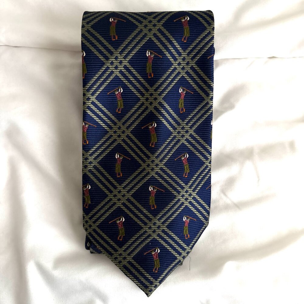 OFF ISLAND Tommy Bahama Men’s Necktie Designer Golfer Navy Sporty Preppy